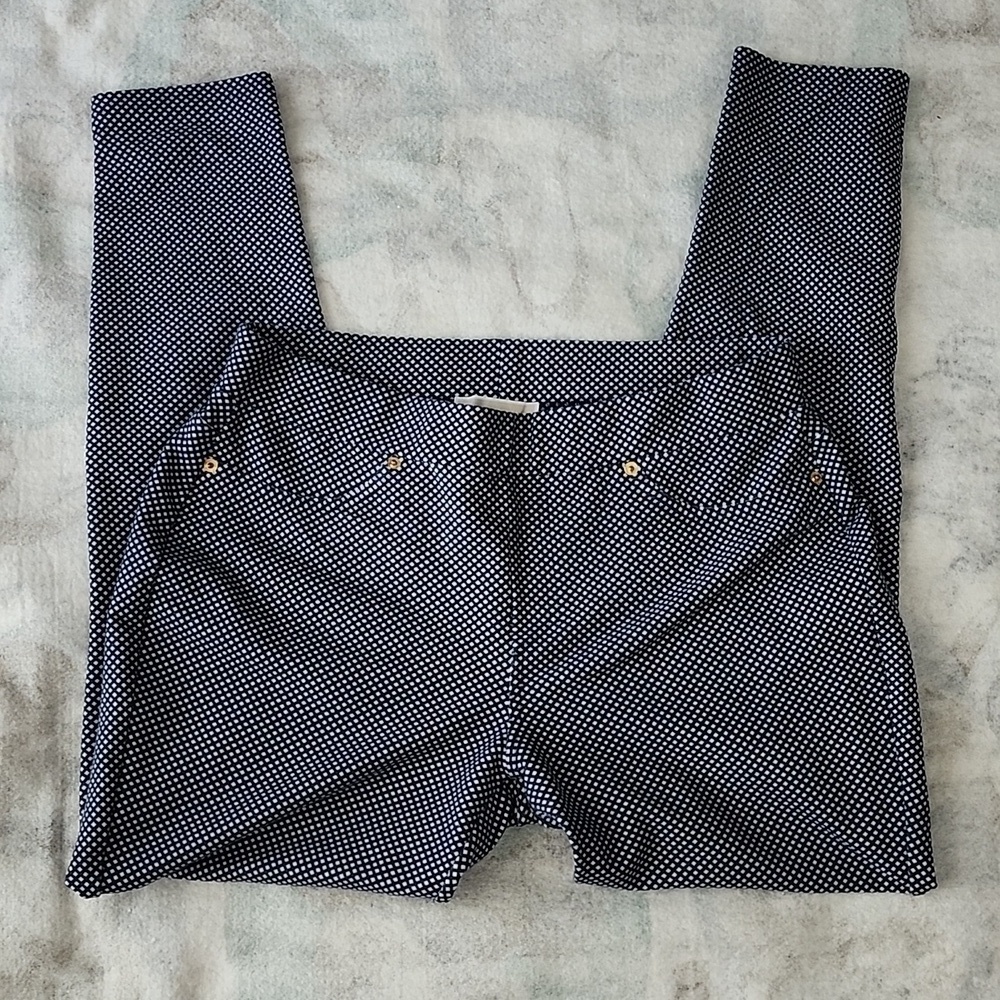 Michael Kors pull on pattern pants black and white size large